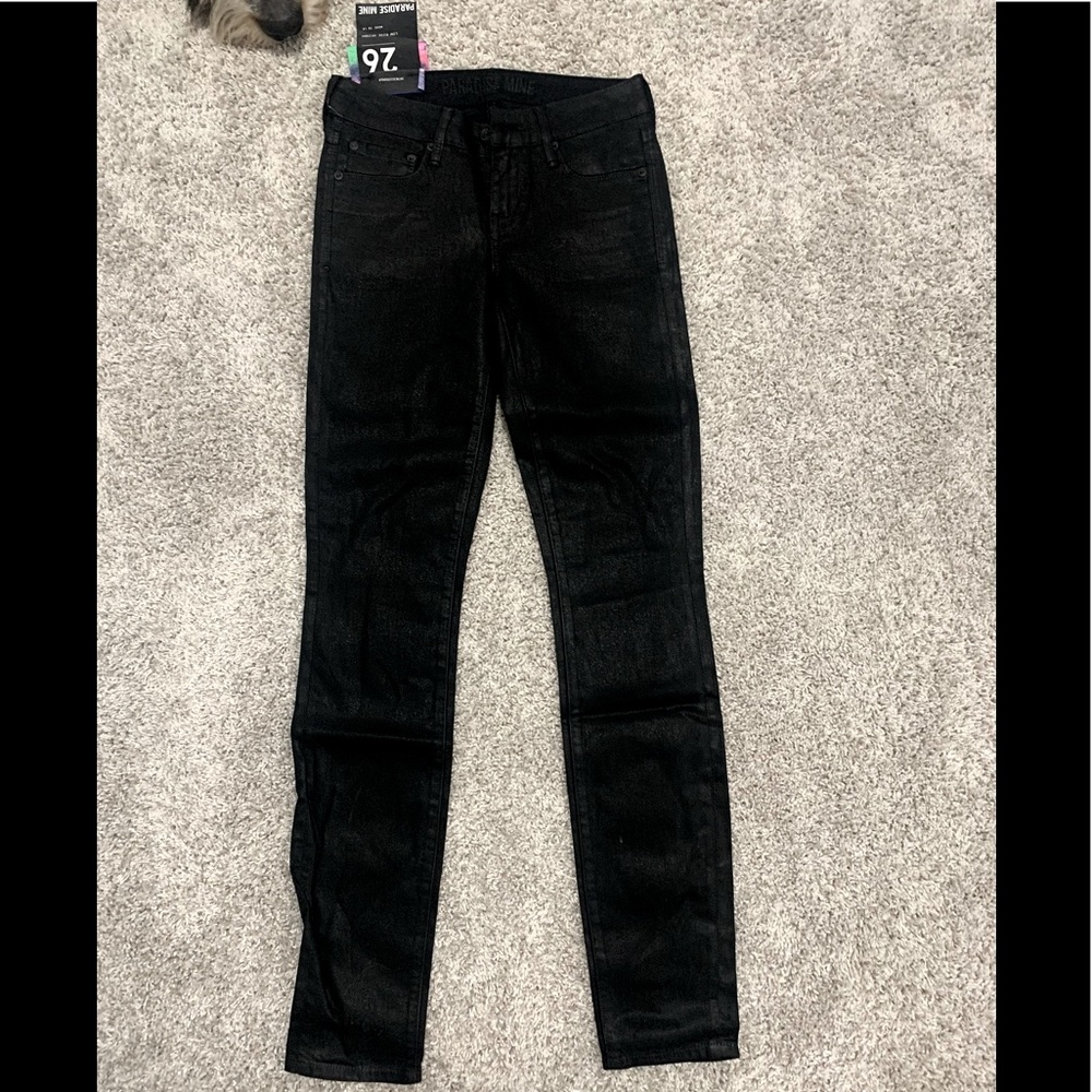 Paradise mine dark waxy denim skinny jeans